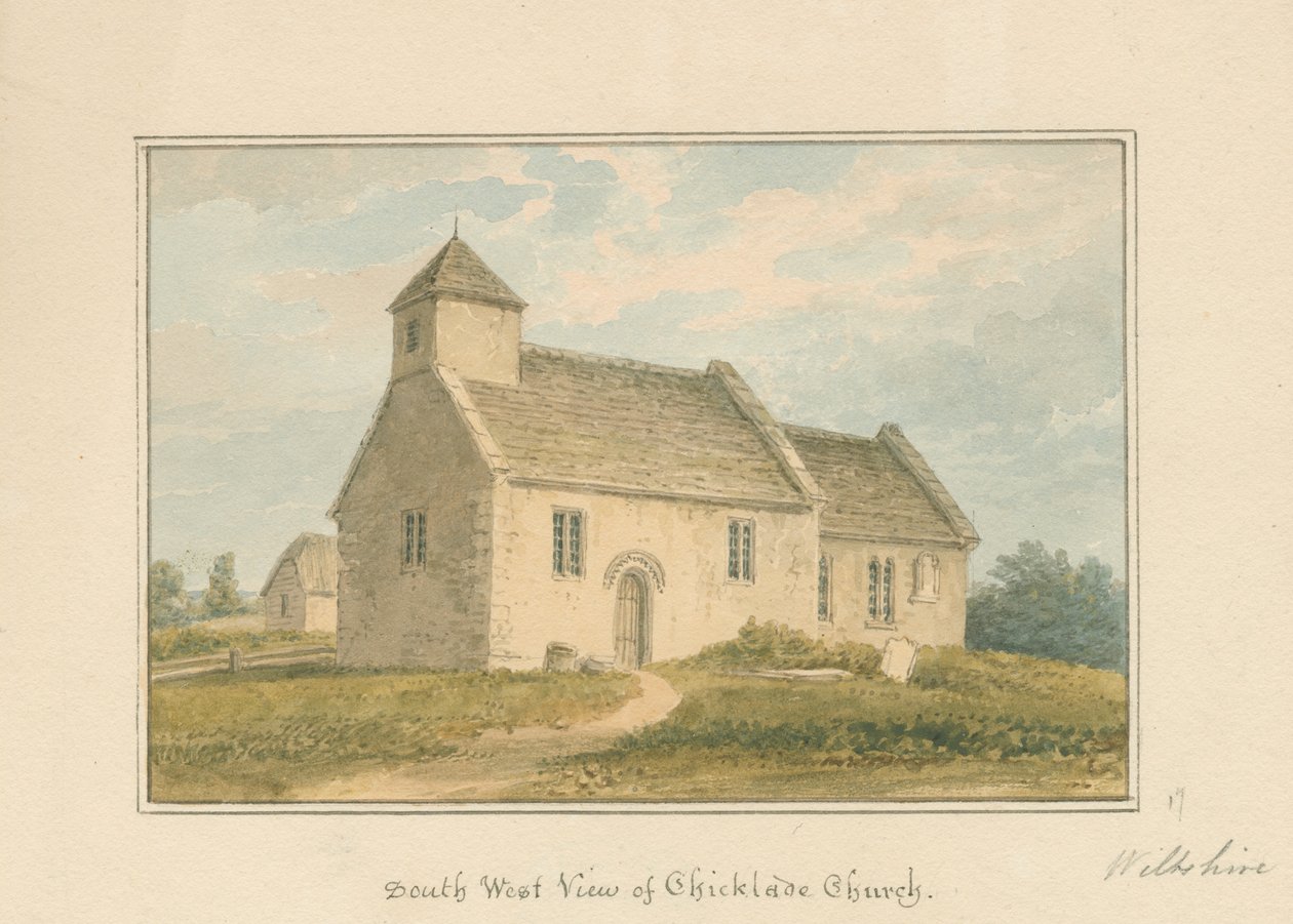 Wiltshire - Kościół Chicklade, 1817 autorstwa John Buckler