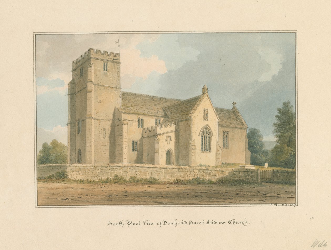 Wiltshire – Kościół św. Andrzeja Donhead, 1817 r. autorstwa John Buckler