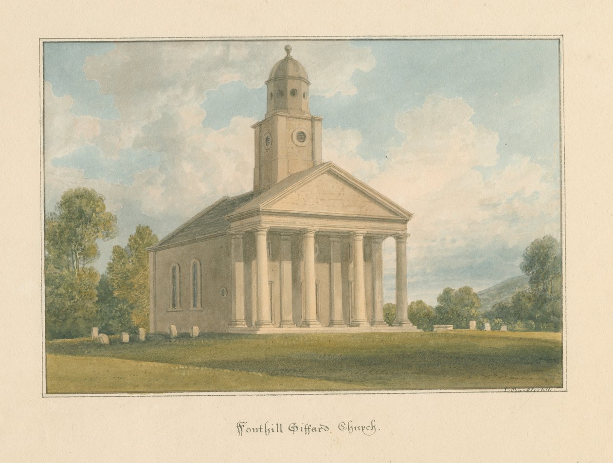 Wiltshire – Kościół Fonthill Giffard, 1811 autorstwa John Buckler