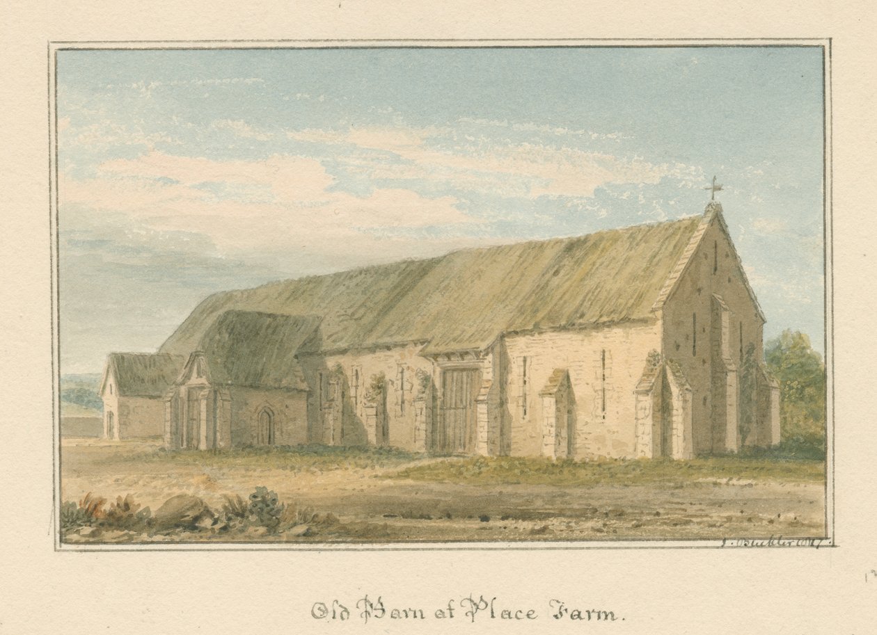Wiltshire - Place Farm - Stara Stodoła, 1817 autorstwa John Buckler