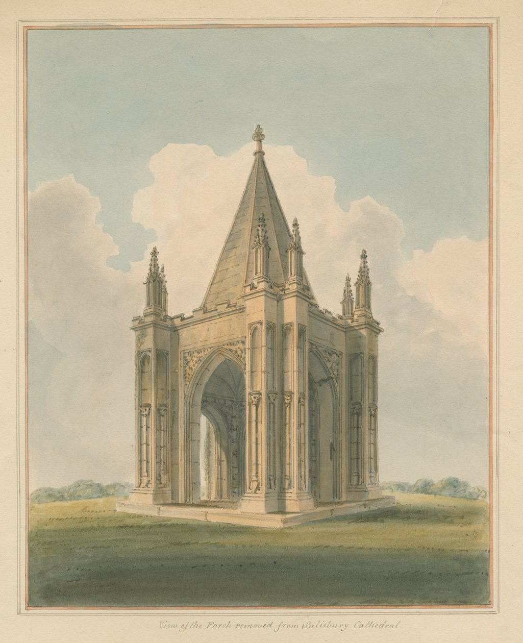 Wiltshire – Katedra w Salisbury – Ganek, 1800 autorstwa John Buckler