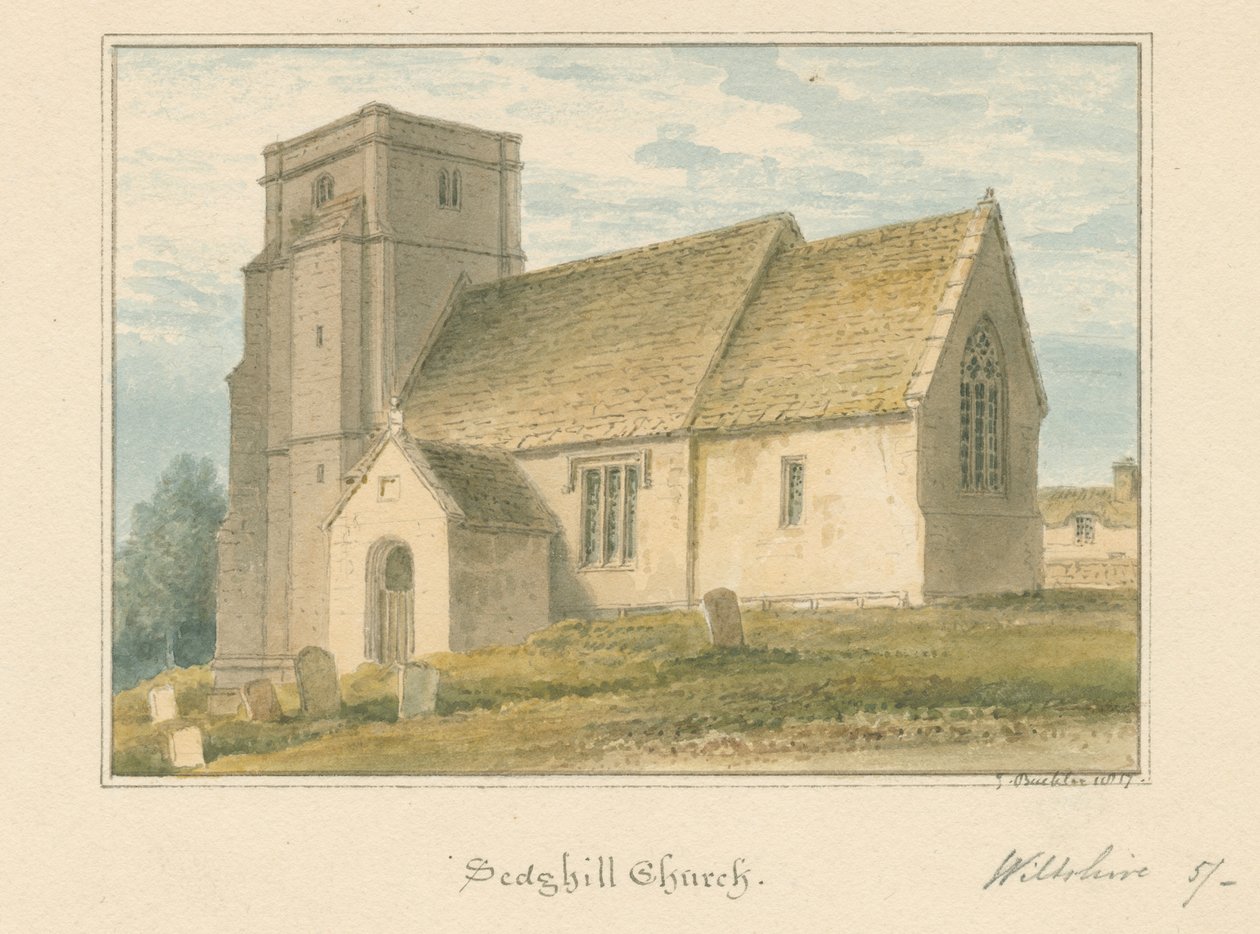 Wiltshire - Kościół Sedgehill, 1817 autorstwa John Buckler