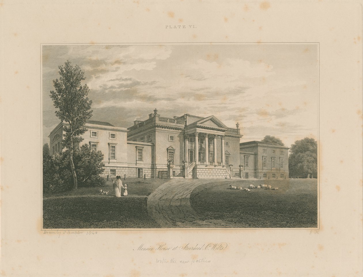 Wiltshire - Stourhead - Mansion: grawerunek autorstwa John Buckler
