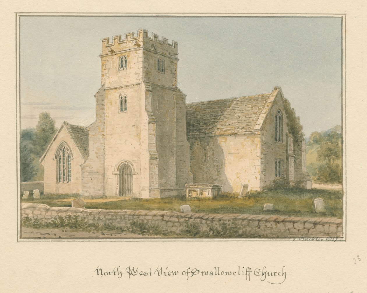 Wiltshire - Kościół Swallowcliffe autorstwa John Buckler