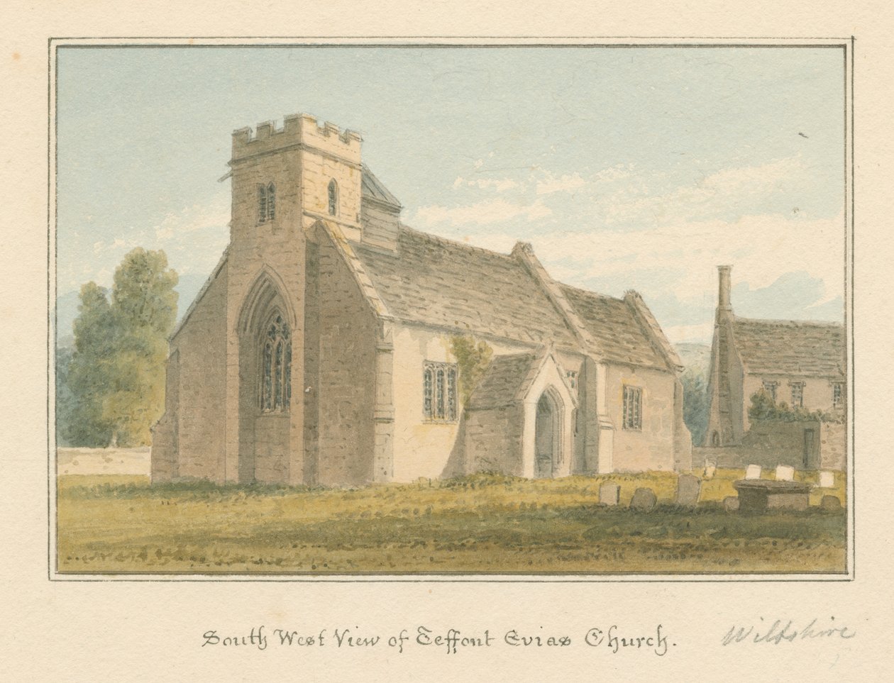 Wiltshire - Kościół Teffont Evias autorstwa John Buckler