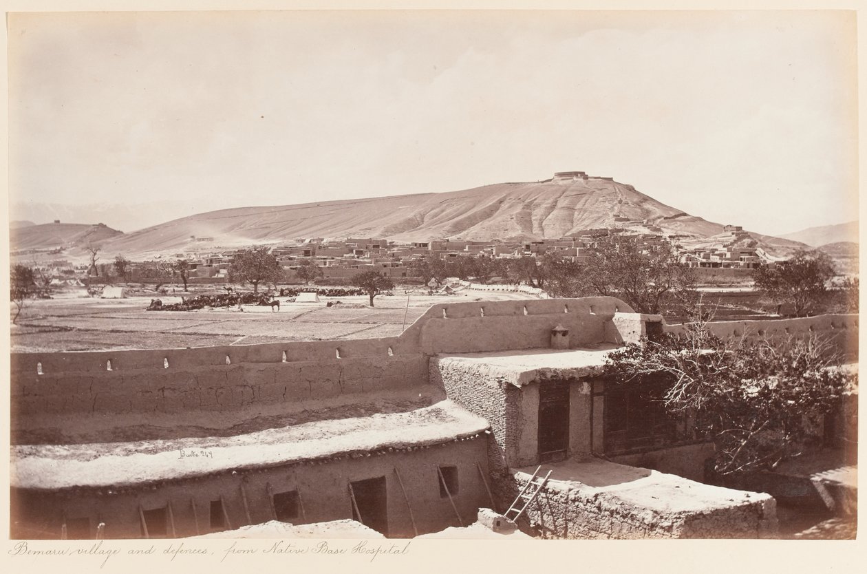Wioska Bemaru i obrona od rodzimego szpitala bazowego, 1879 autorstwa John Burke