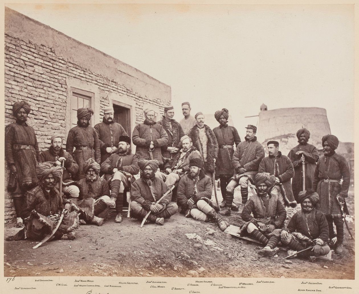 Brytyjscy i rdzenni oficerowie, 3. Sikhowie, 1879 autorstwa John Burke