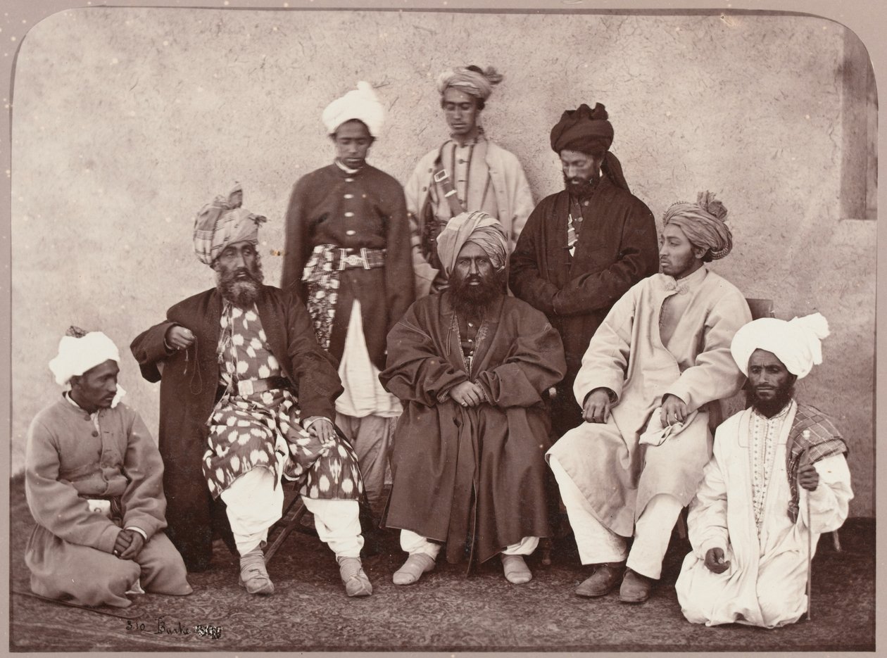 Muhammad Zuhair Khan z Aslamem Khanem, 1879 autorstwa John Burke