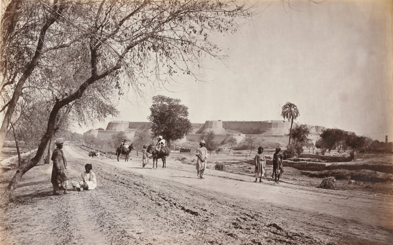 Fort Peszawar i okolice, z więzienia, ok. 1862 (zdjęcie) autorstwa John Burke