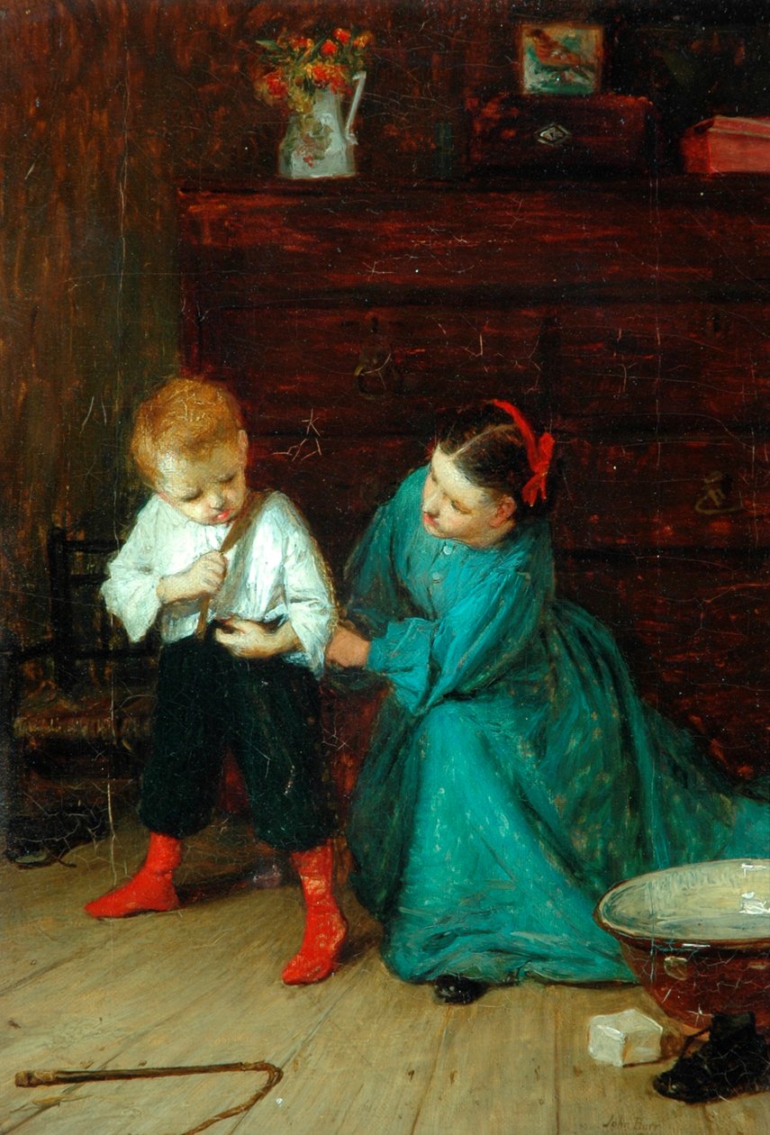 Jego pierwsze bryczesy, 1865 autorstwa John Burr