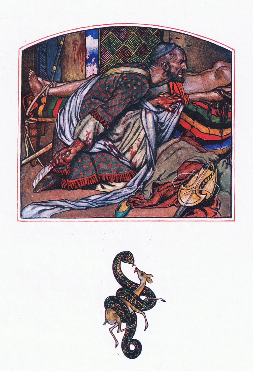 Afridi love, ilustracja z Ogrodu Kama (i inne teksty z Indii), 1920 autorstwa John Byam Liston Shaw
