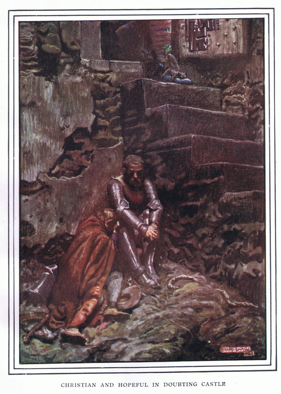Chrześcijanin i pełen nadziei w zamku zwątpienia autorstwa John Byam Liston Shaw