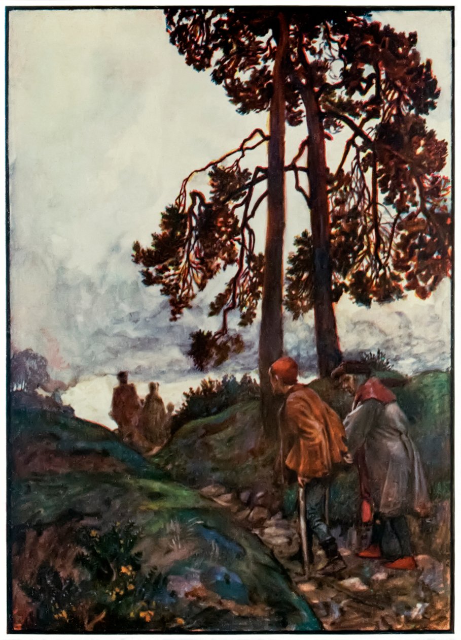 „Feble and Ready-To-Halt wychowuj tyły” z „Postępu pielgrzyma z tego świata, do tego, który ma nadejść” Johna Bunyana autorstwa John Byam Liston Shaw
