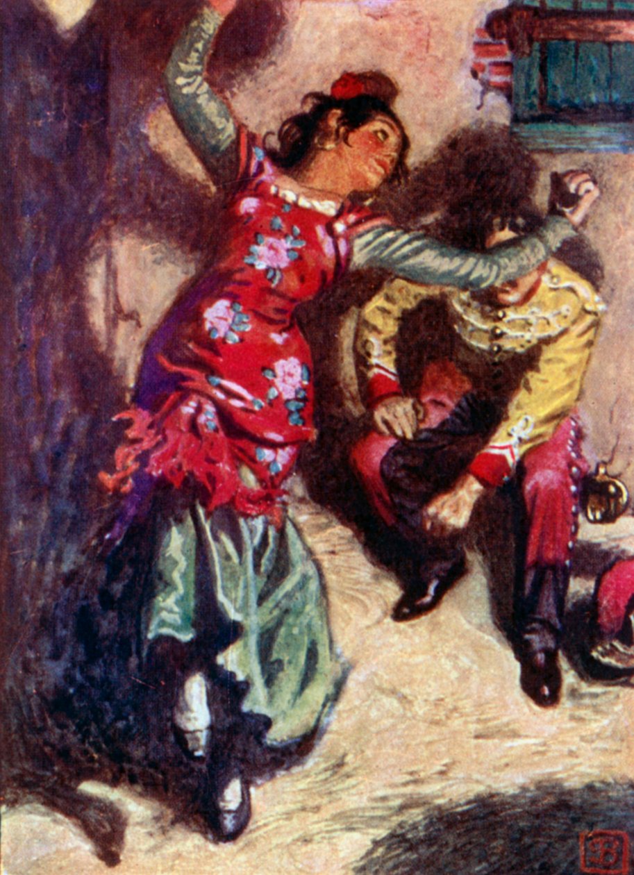 George Bizet, Carmen (kolorowa litografia) autorstwa John Byam Liston Shaw