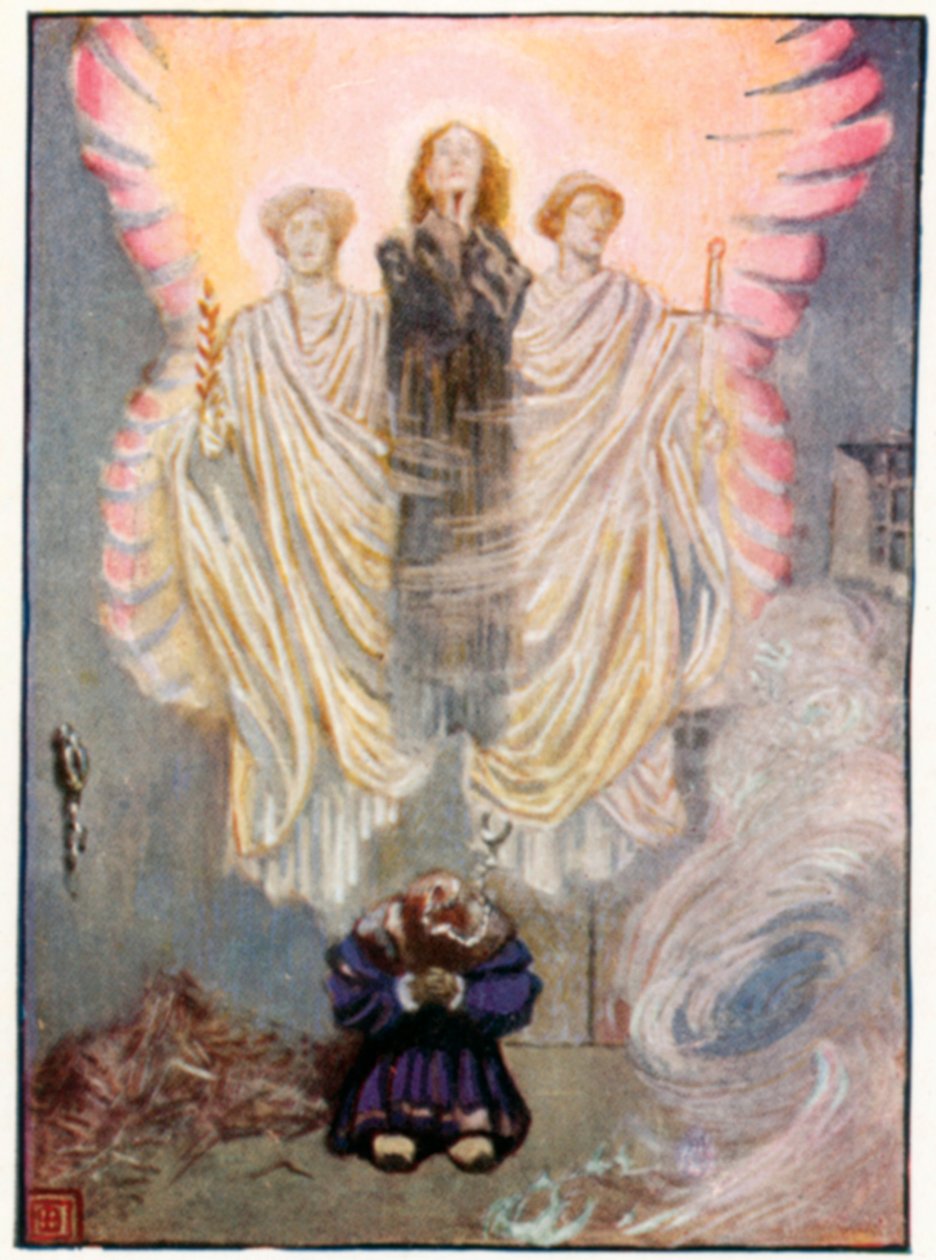 Faust Gounoda, Akt V scena I (kolorowa litografia) autorstwa John Byam Liston Shaw