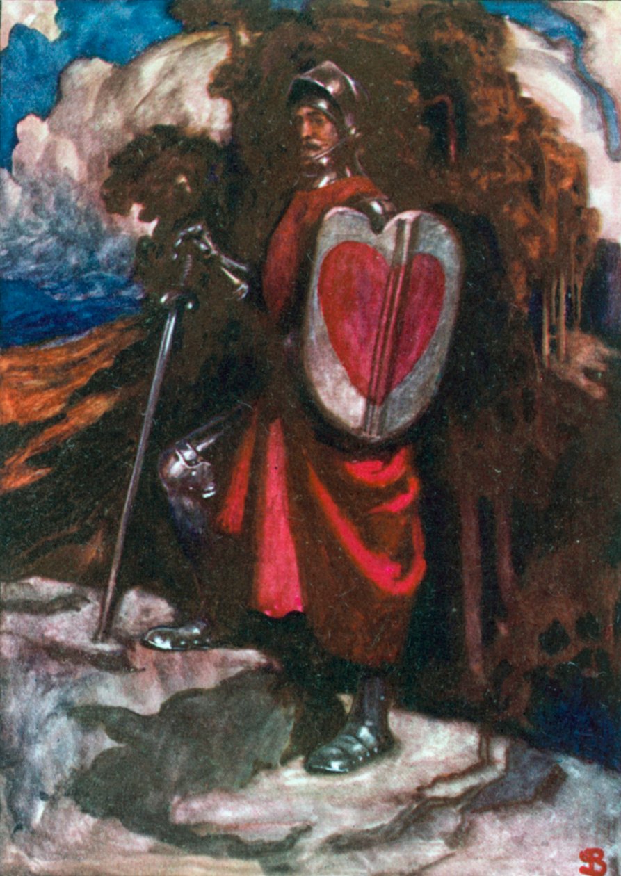 Pan Greatheart (kolorowa litografia) autorstwa John Byam Liston Shaw