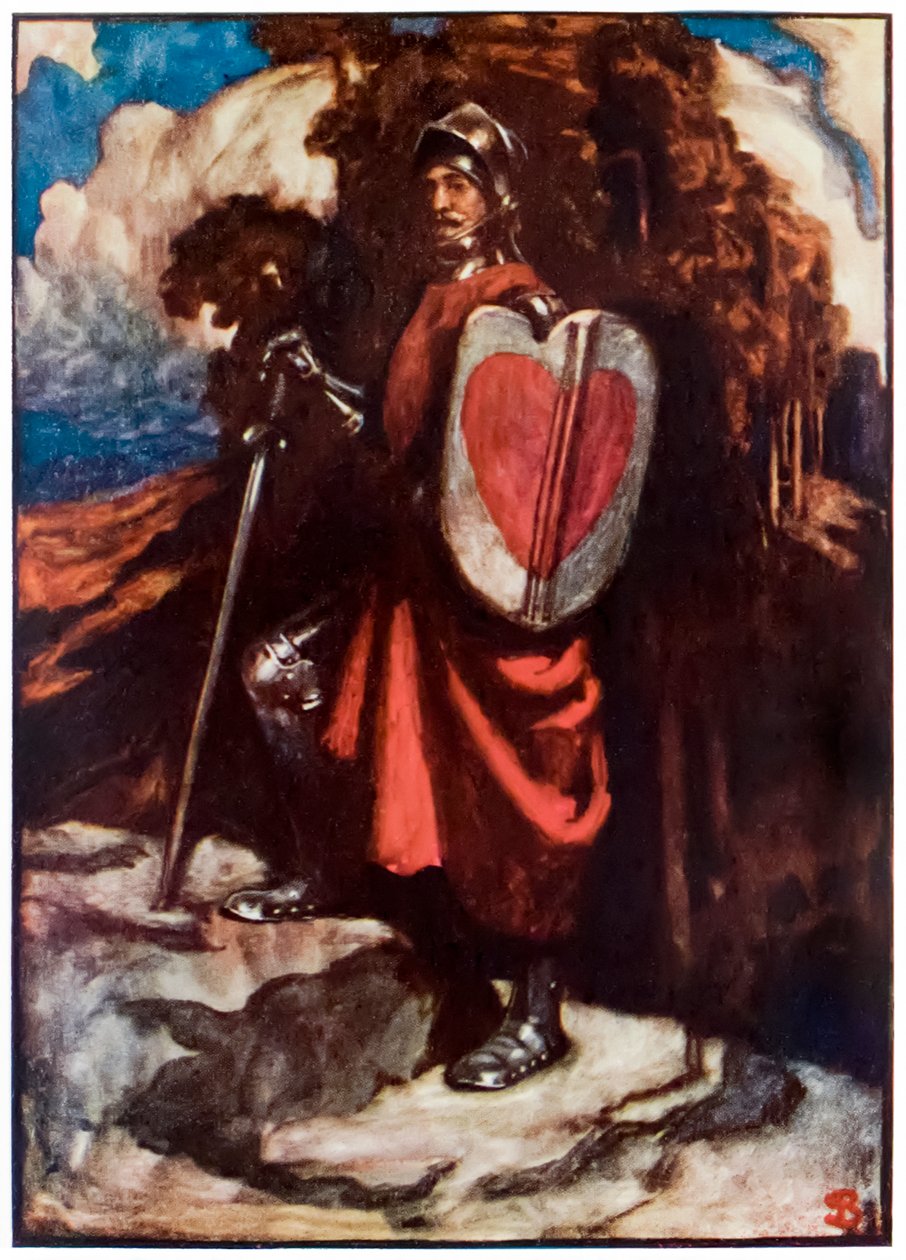 Pan Wielkie Serce z Wędrówki Pielgrzyma z tego świata, do tego, co ma nadejść Johna Bunyana (1628-1688) Ilustracja Byama Shawa (1872-1919), Wielkie Serce, Christianas opiekuńcza i lojalna firma autorstwa John Byam Liston Shaw