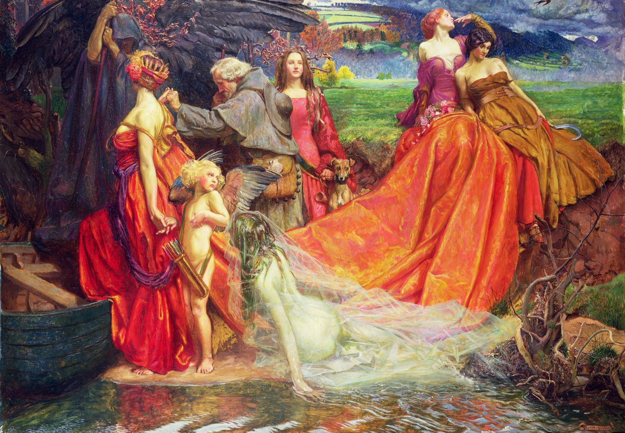 Teraz jest Jarmark Pielgrzyma Jesienna Szarża autorstwa John Byam Liston Shaw