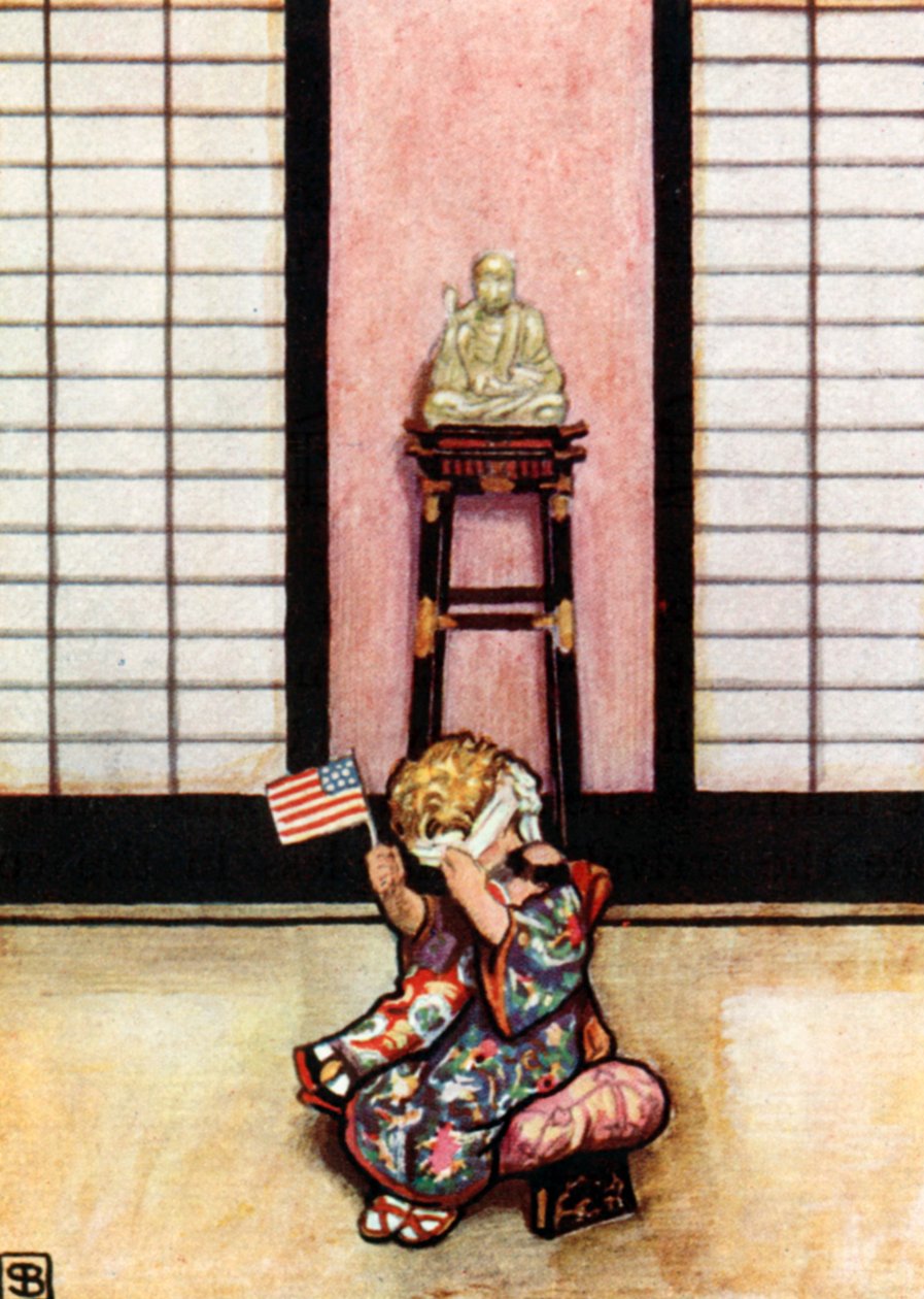 Puccini, Madam Butterfly (kolorowa litografia) autorstwa John Byam Liston Shaw