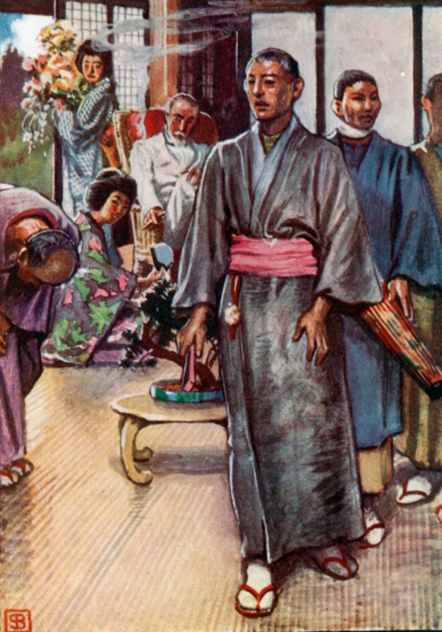 Puccini, Madam Butterfly (kolorowa litografia) autorstwa John Byam Liston Shaw