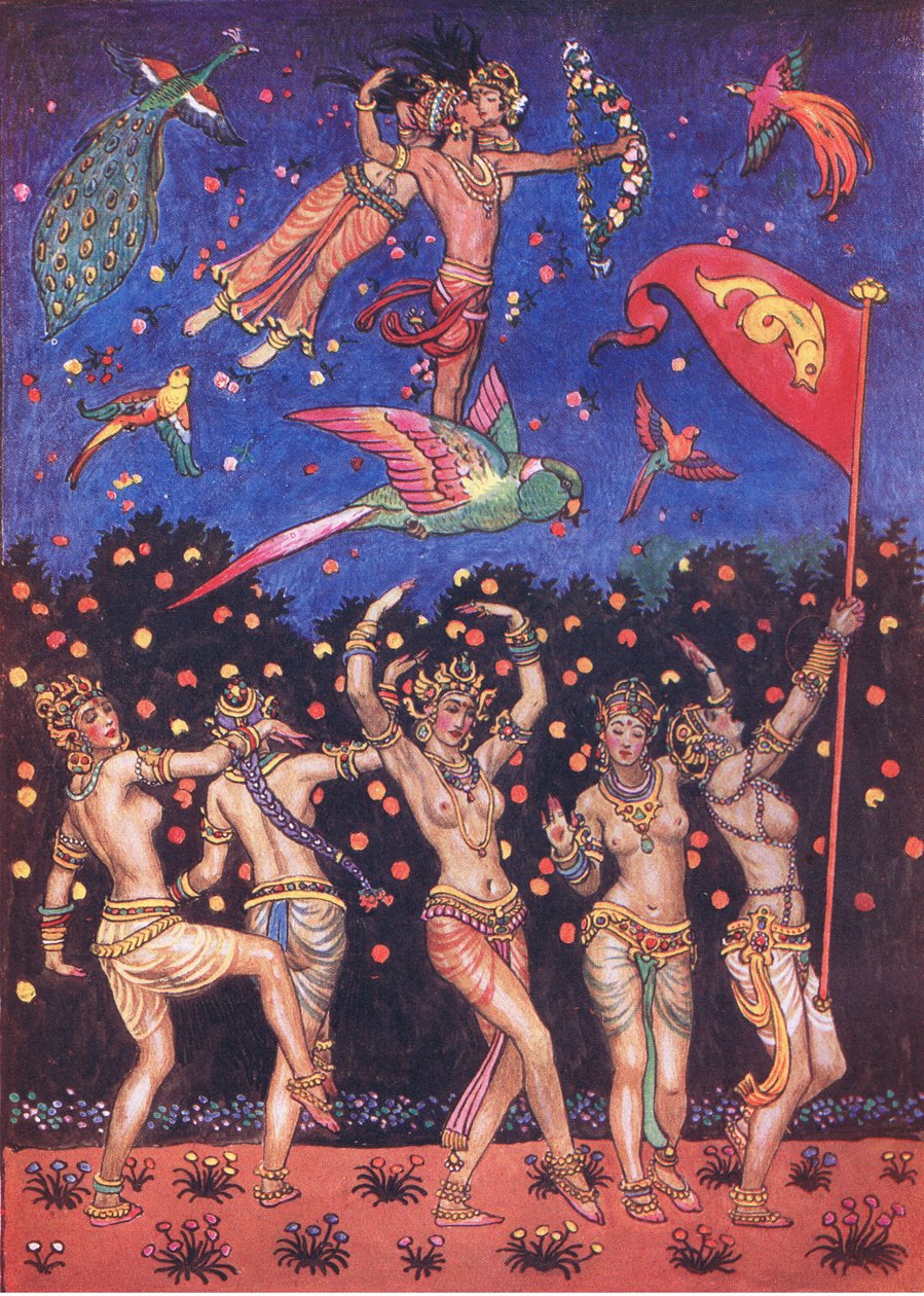 The Garden of Kama, ilustracja z The Garden of Kama (i inne teksty z Indii), 1920 autorstwa John Byam Liston Shaw
