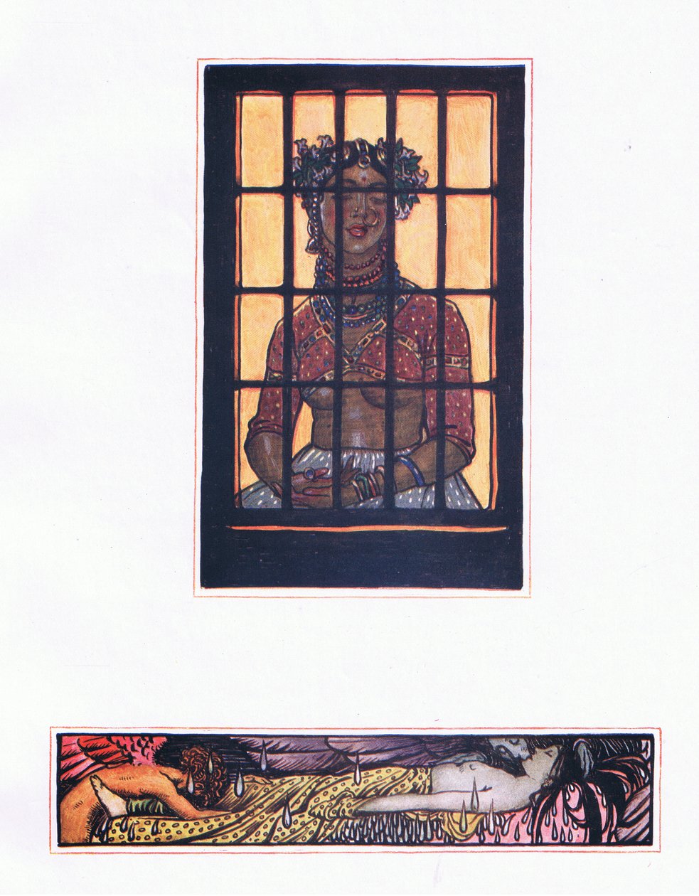 Historia Lilavanti, ilustracja z Ogrodu Kama (i inne teksty z Indii), 1920 autorstwa John Byam Liston Shaw