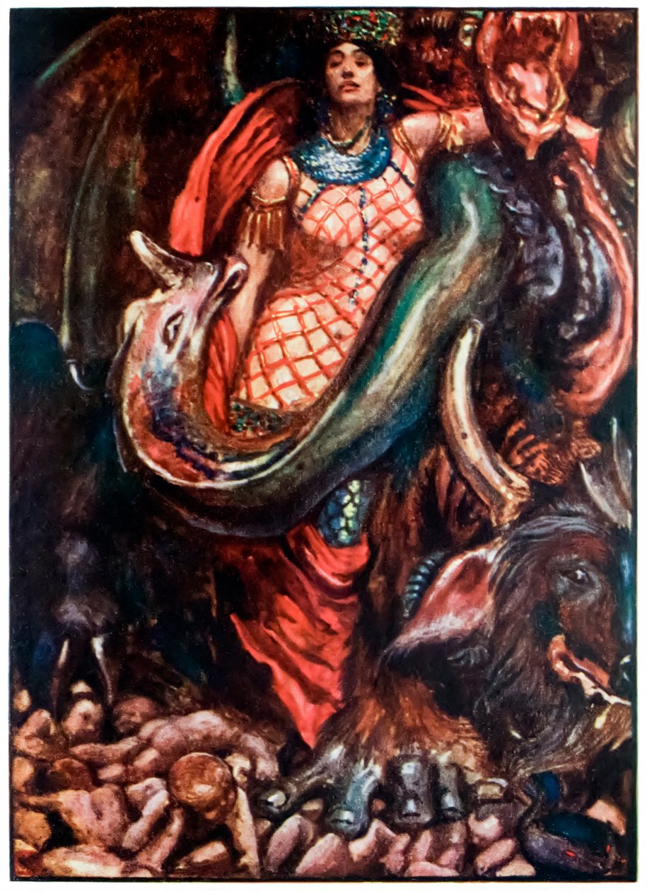 „Ale rządziła nim kobieta” z „Wędrówki pielgrzyma z tego świata, do tego, co ma nadejść” Johna Bunyana autorstwa John Byam Liston Shaw