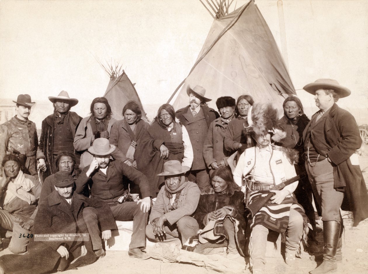 Indyjscy wodzowie i urzędnicy amerykańscy w Pine Ridge, 1891 autorstwa John C. H. Grabill