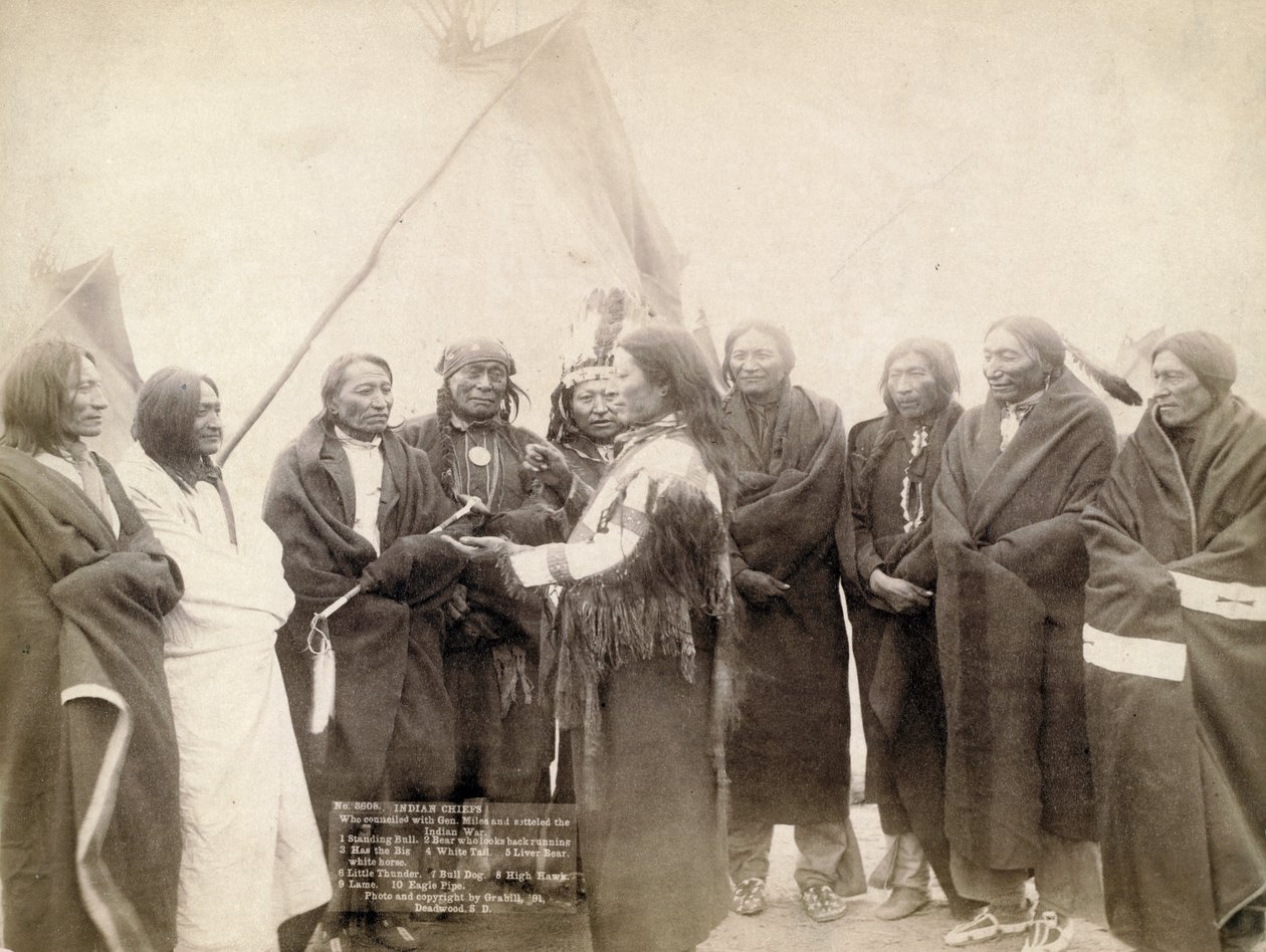Indyjscy wodzowie w Deadwood, Południowa Dakota, 1891 autorstwa John C. H. Grabill