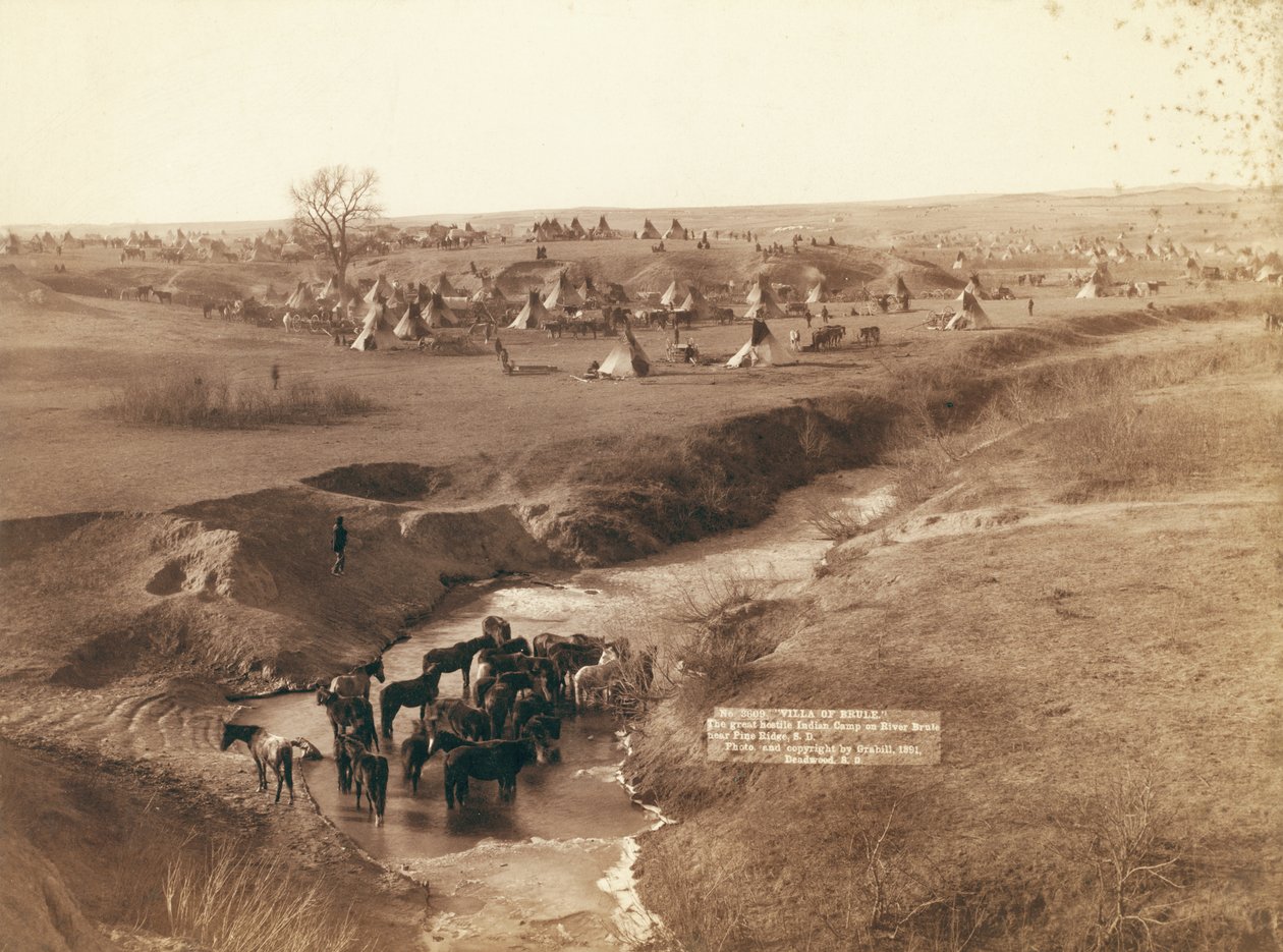 Wielki wrogi obóz Indian na rzece Brule w pobliżu Pine Ridge autorstwa John C. H. Grabill