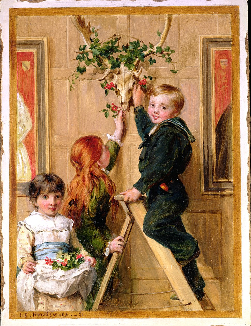 Dekorowanie z Holly, 1881 autorstwa John Callcott Horsley