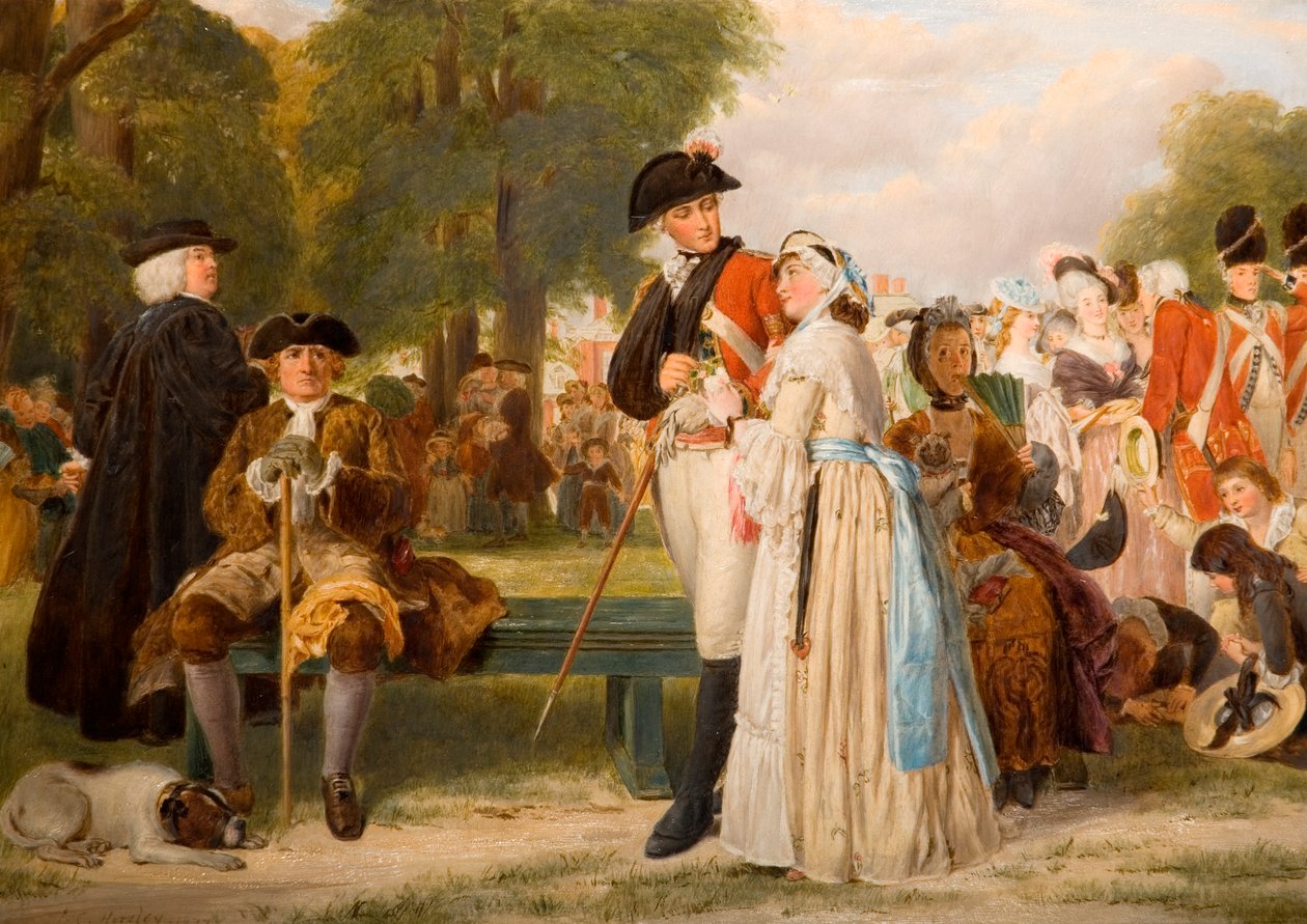 Zapomnienie o świecie – niedzielne popołudnie w Kensington Gardens, 1877 r. autorstwa John Callcott Horsley