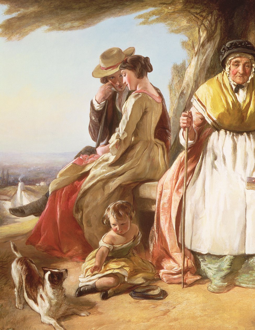 Młodość i wiek, szczegół kochanków (detal 59345) autorstwa John Callcott Horsley