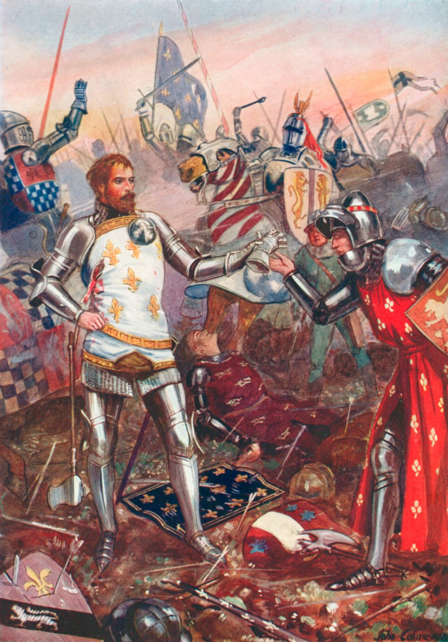 Kapitulacja Jana I Francuskiego w bitwie pod Poitiers, 19 września autorstwa John Cameron