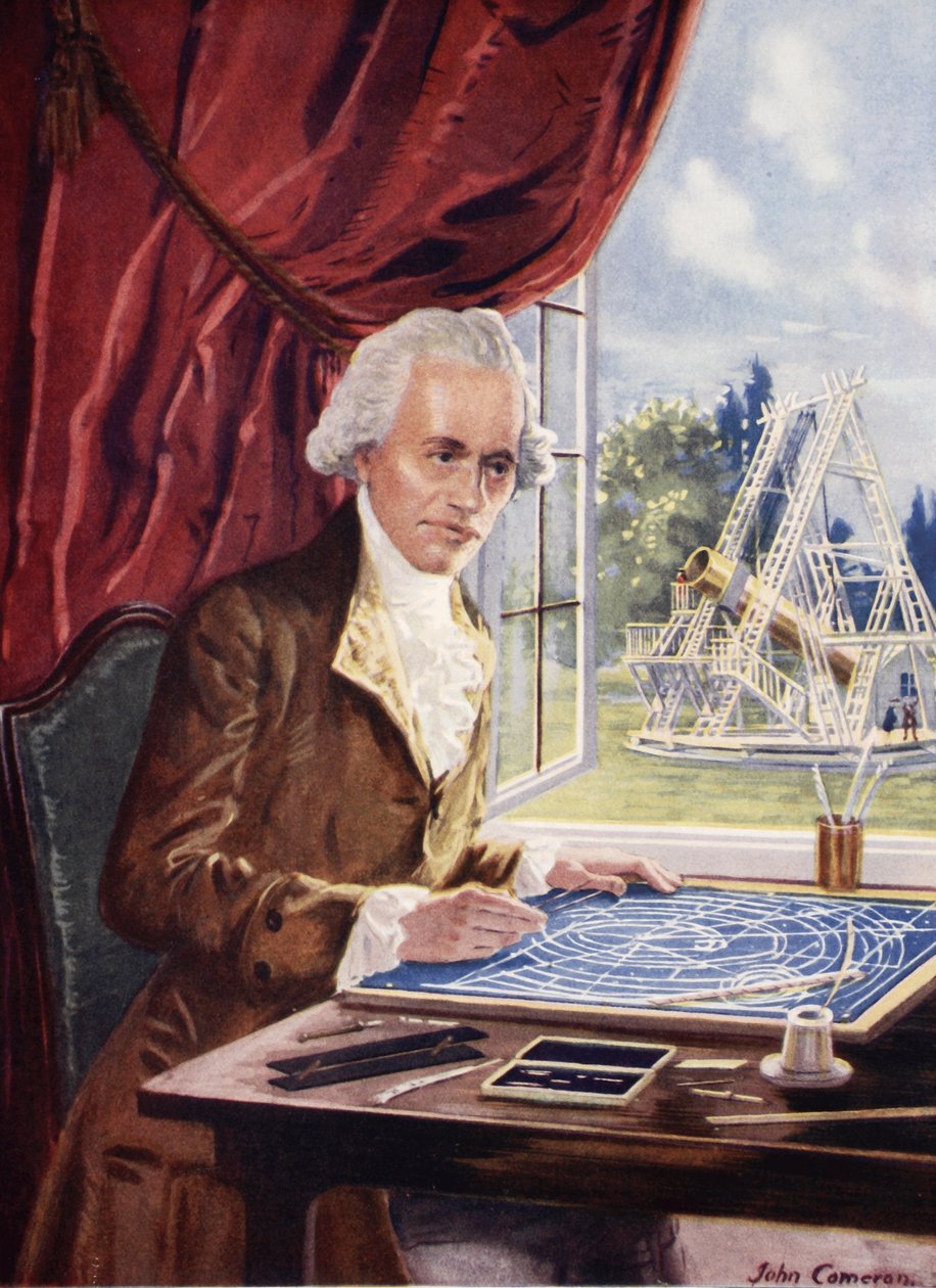 William Herschel w pracy w Observatory House, Slough autorstwa John Cameron