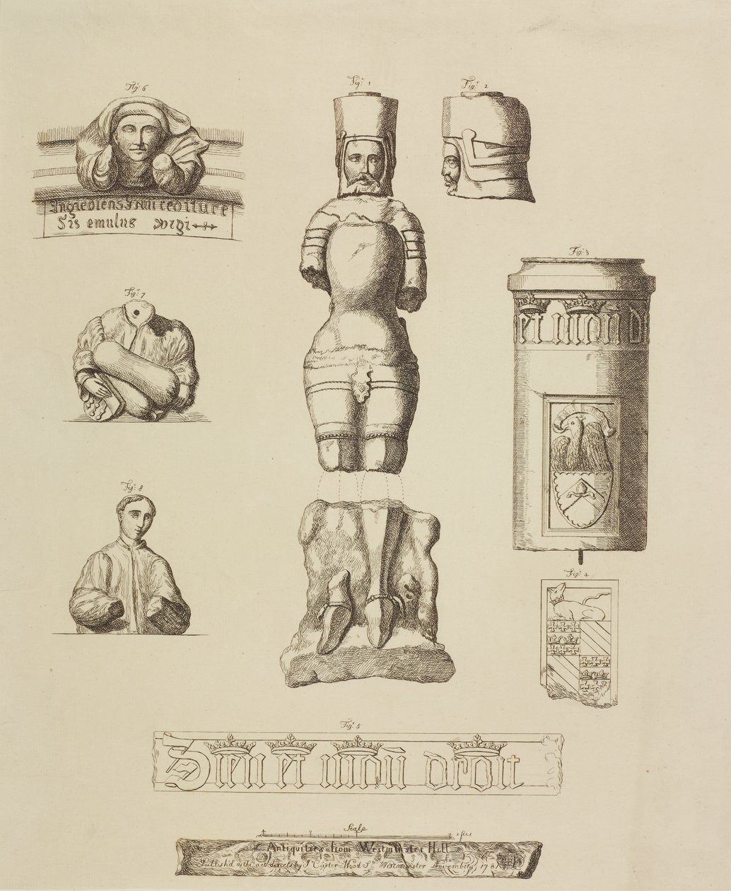 Zabytki z Westminster Hall autorstwa John Carter