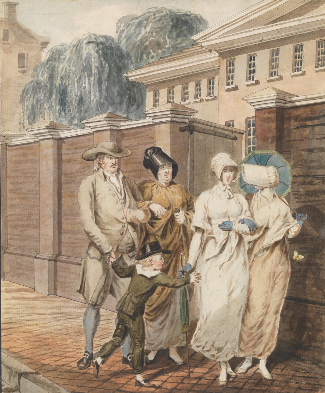 Niedzielny poranek przed Domem Spotkań przy Arch Street, Filadelfia, 1811-ca. 1813. autorstwa John Carter.