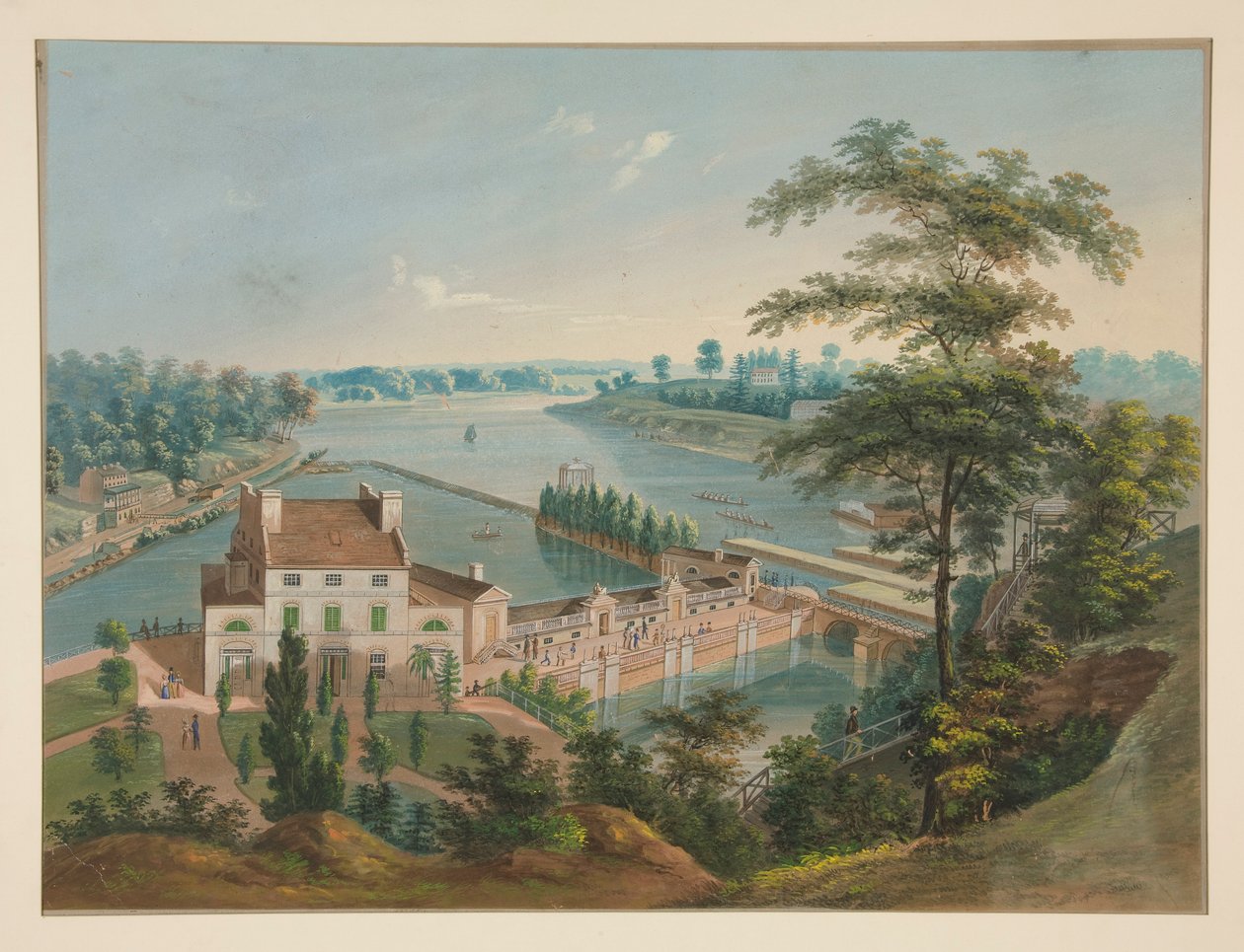 Wodociągi w Fairmount Park w Filadelfii autorstwa John Caspar Wild