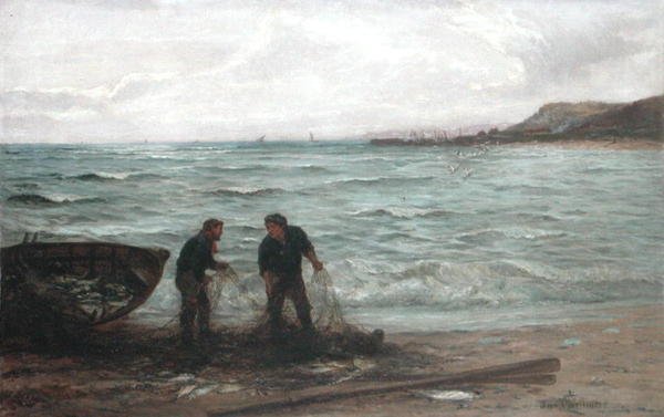 Lądowanie połowu (olej na płótnie) autorstwa John Chalmers