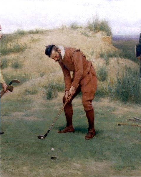 W czasach kazań, szczegół golfisty, 1896 autorstwa John Charles Dollman