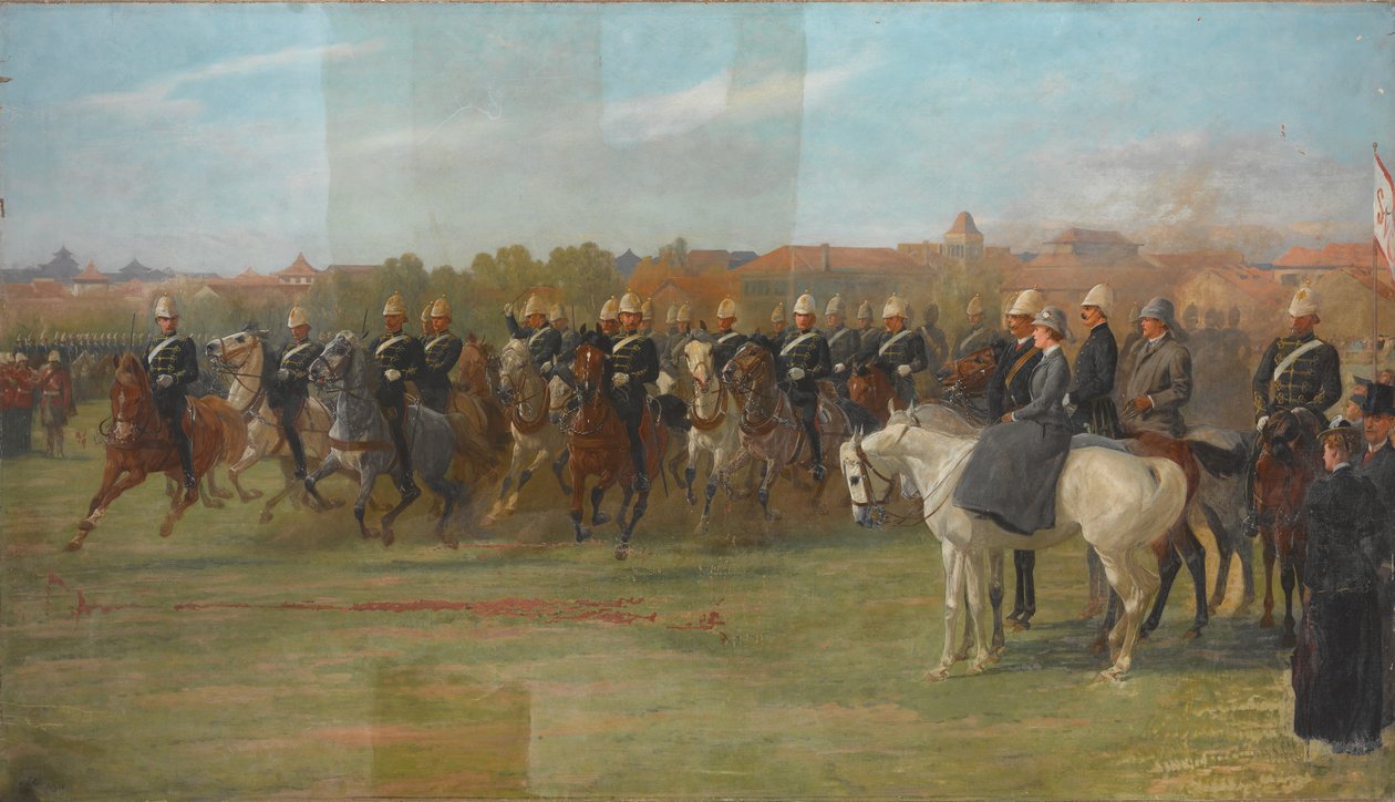 Ochotnicy z Szanghaju na przeglądzie, 1892 r autorstwa John Charlton