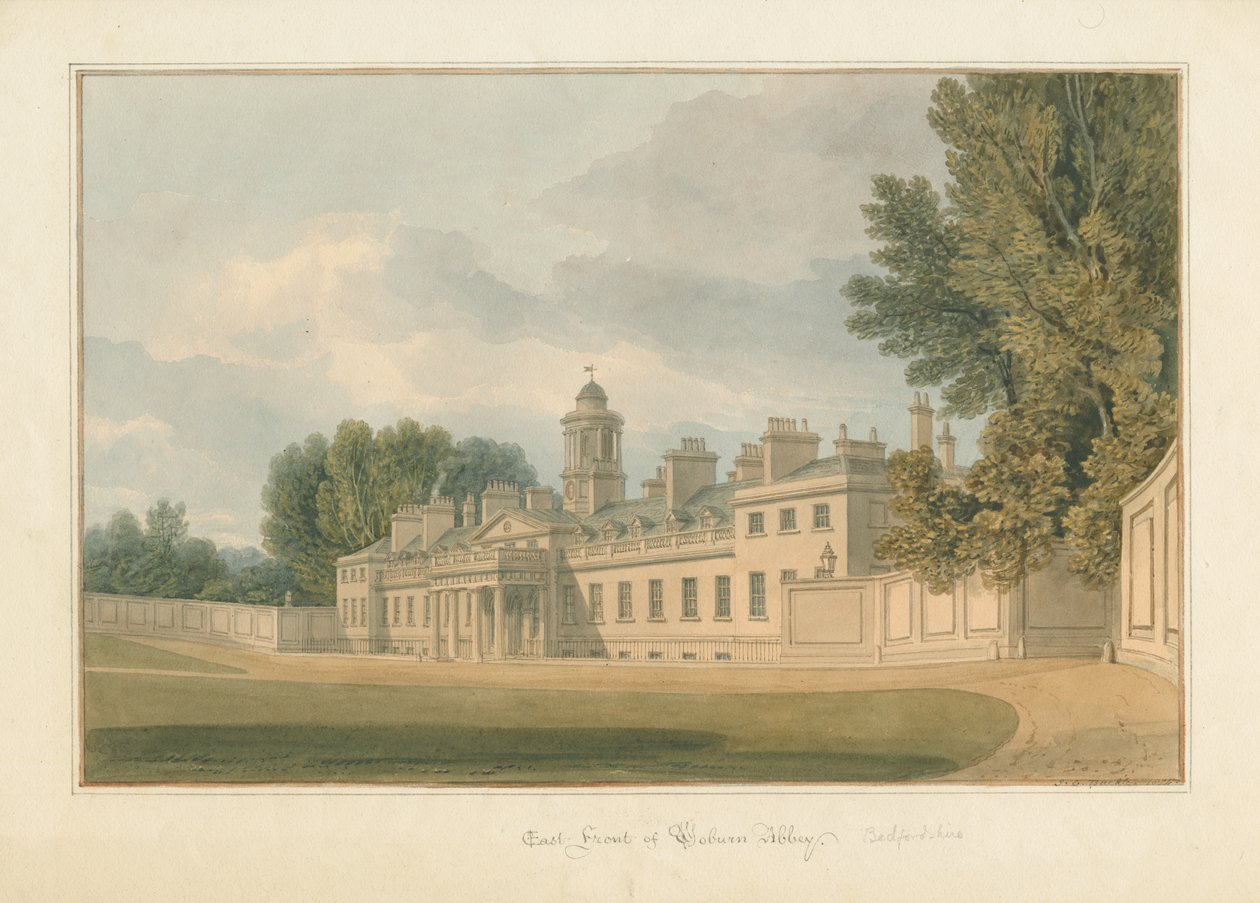 Bedfordshire – Opactwo Woburn, 1824 autorstwa John Chessell Buckler