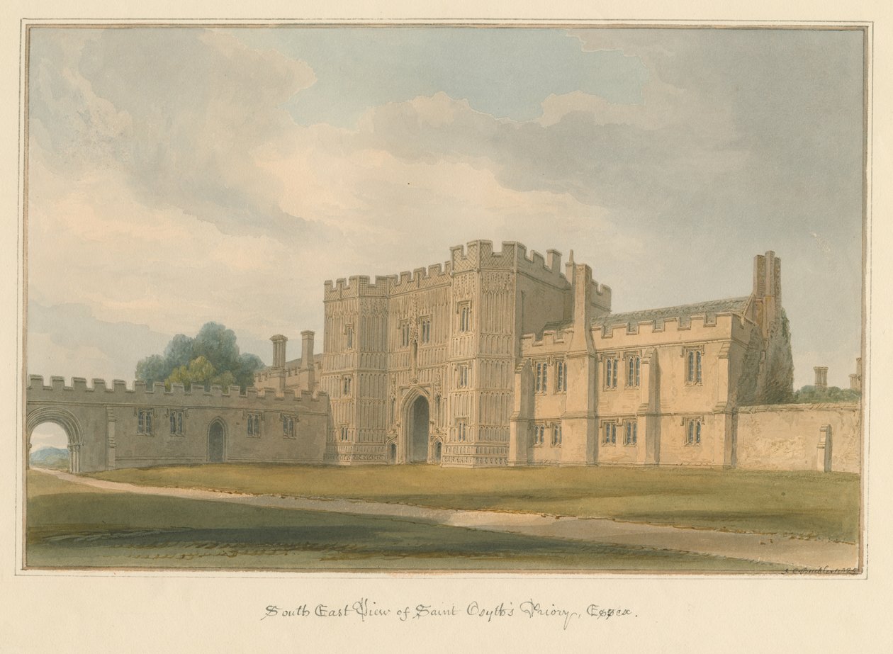 Essex - Klasztor św. Osytha, 1825 autorstwa John Chessell Buckler