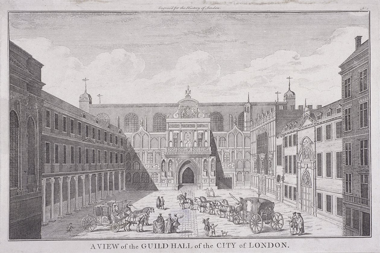 Guildhall, Londyn, 1820 autorstwa John Chessell Buckler