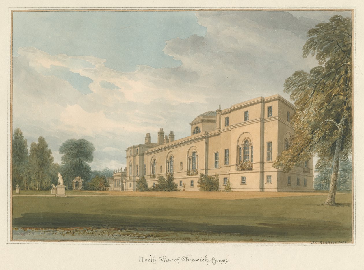 Middlesex - Chiswick House, 1822 autorstwa John Chessell Buckler