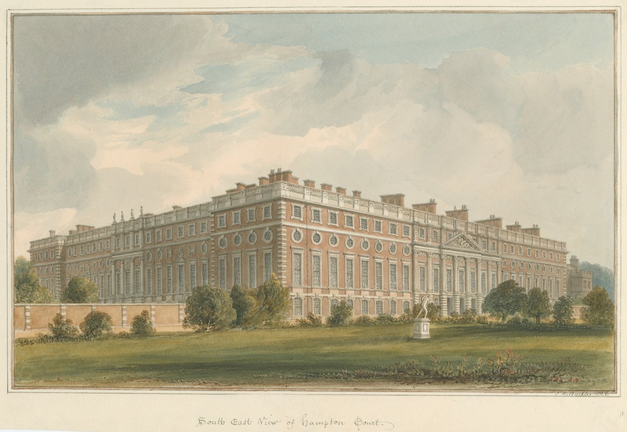 Middlesex - Hampton Court , 1826 autorstwa John Chessell Buckler