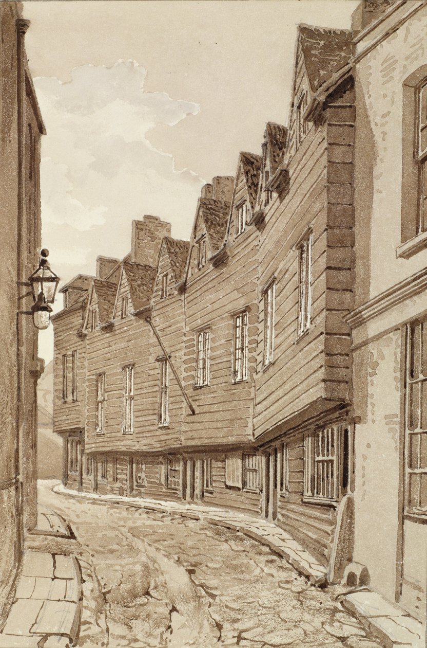Old Houses in Mill Lane, Bermondsey, 1828, z "Pennant