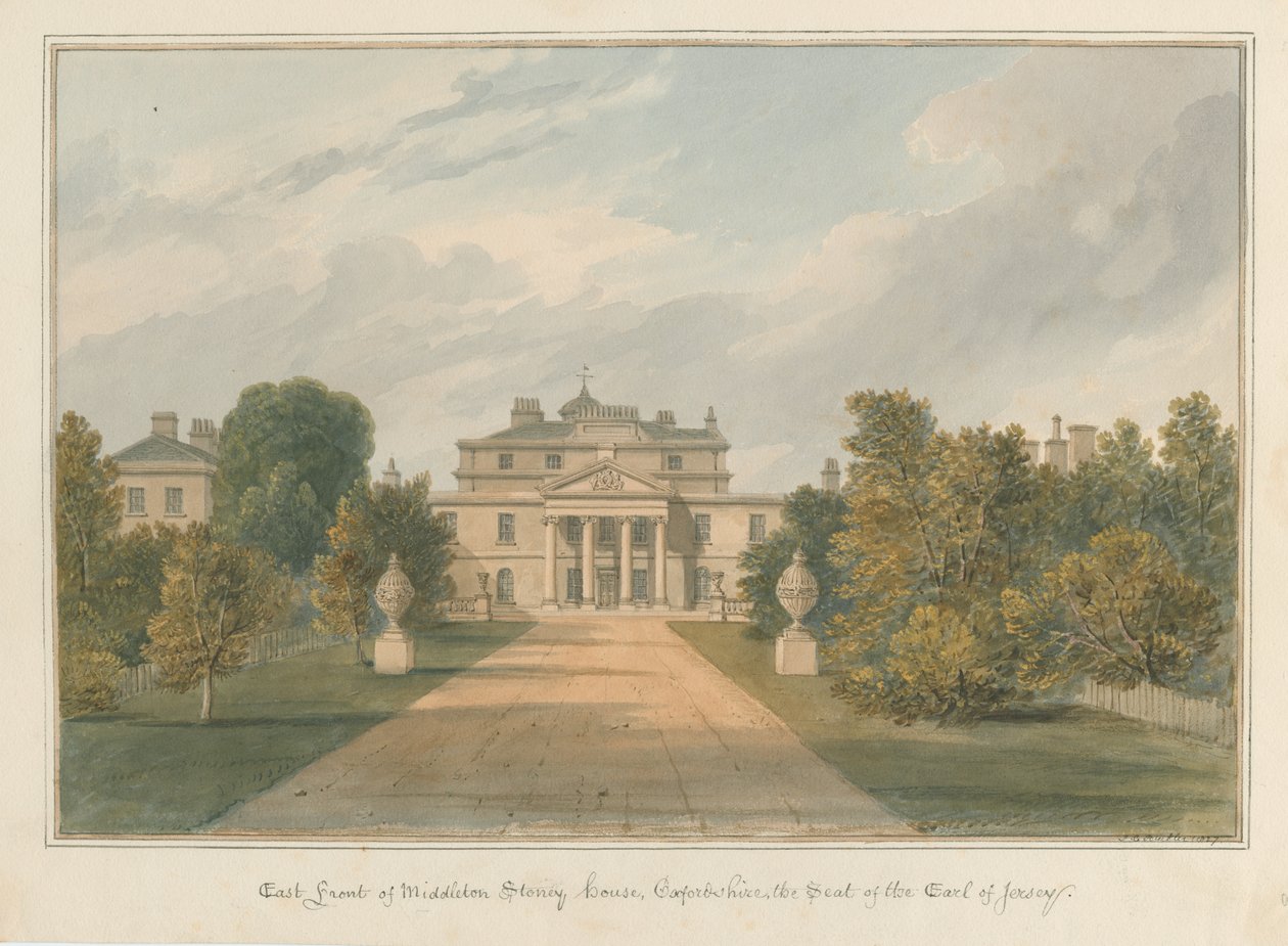 Oxfordshire - Middleton Stoney House, 1827 autorstwa John Chessell Buckler
