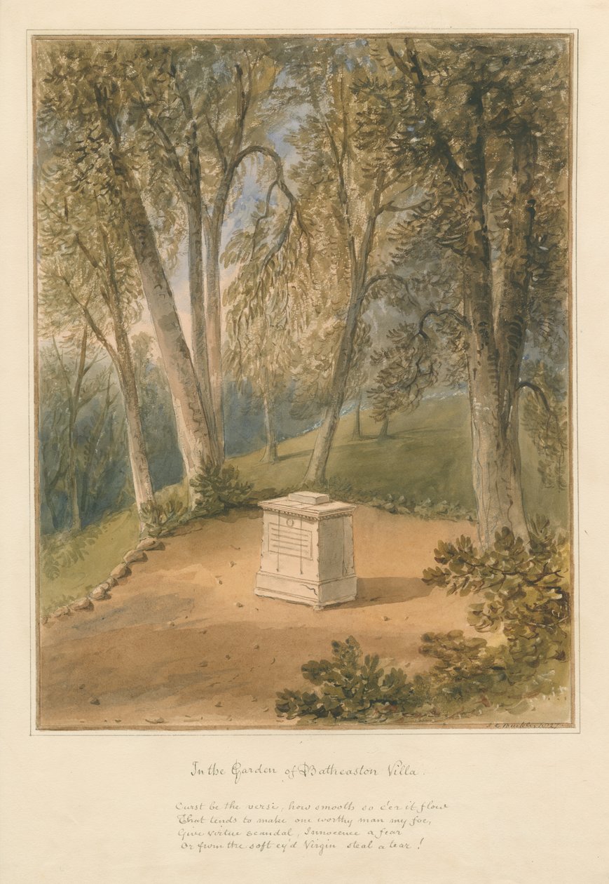 Somerset - Batheaston Villa Garden, 1827 autorstwa John Chessell Buckler