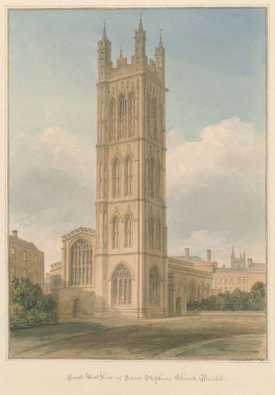 Somerset - Bristol - Kościół św autorstwa John Chessell Buckler